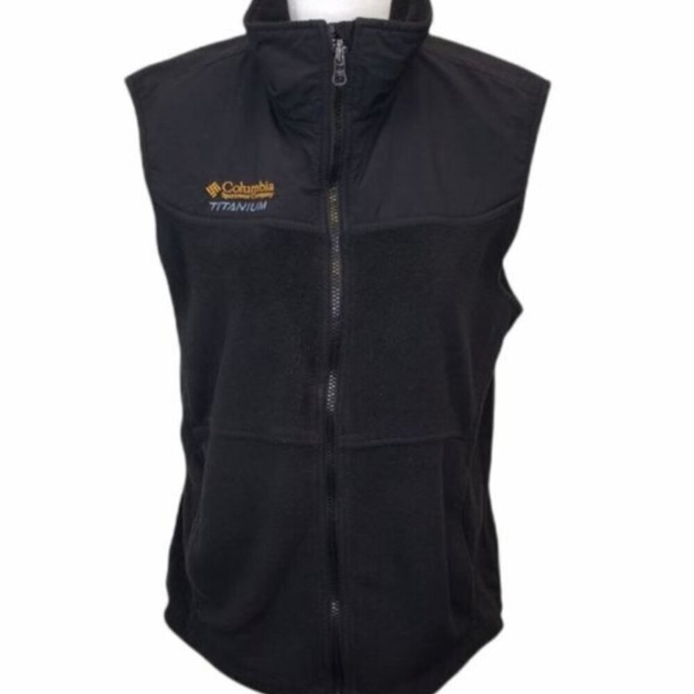 Columbia Titanium Vest Women's Size Medium Full Zip Black Fleece Outdoor Hiking